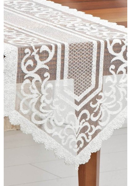 Örme Desenli Krem Bej Runner, Şık ve Rahat Ev Dekoru Için Ideal Seçim