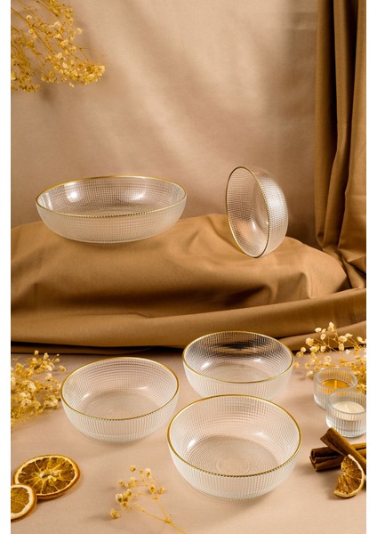 Şık 5'li Çerez Sunum Seti, Gold Renkli, Elegant ve Kullanışlı Tasarım