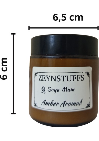 Vanilya, Gül, Amber Kokulu Amber Cam Kavanoz 100 cc Soya Mum fırsatları