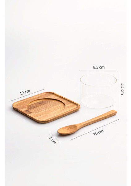 Dörtli Bambu Tabaklı Borosilikat Cam Sufle Seti, Şık ve Dayanıklı Mutfak Gereçleri modelleri