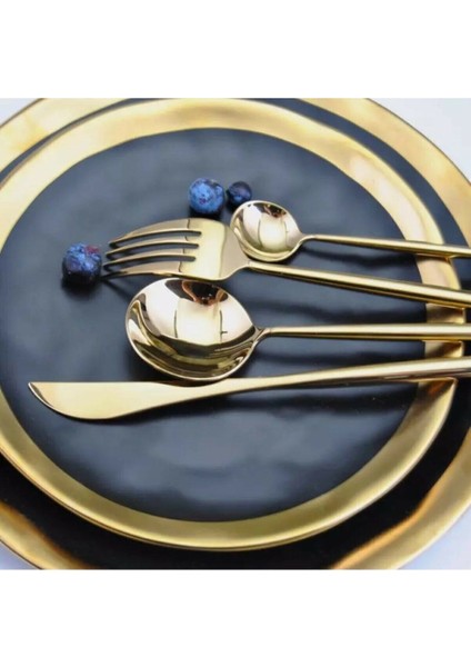 Altın Kaplama 6'lı Yemek Bıçak Seti, Şıklık ve Dayanıklılık Bir Arada indirimleri