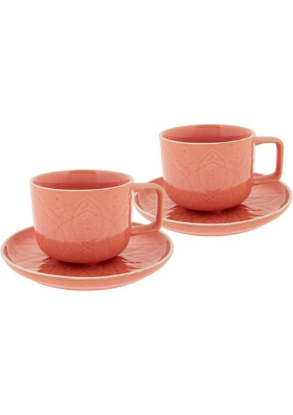 Pembe 2 Kişilik Çay Fincanı Takımı, Şık ve Zarif Tasarım, Keyifli Kullanım