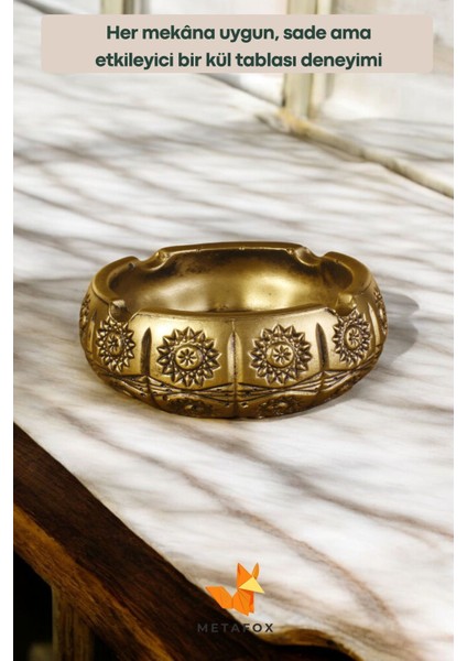 Şık Küllük Kül Tablası, Altın Eskitme Renk, Zarif ve Modern Tasarım indirimleri