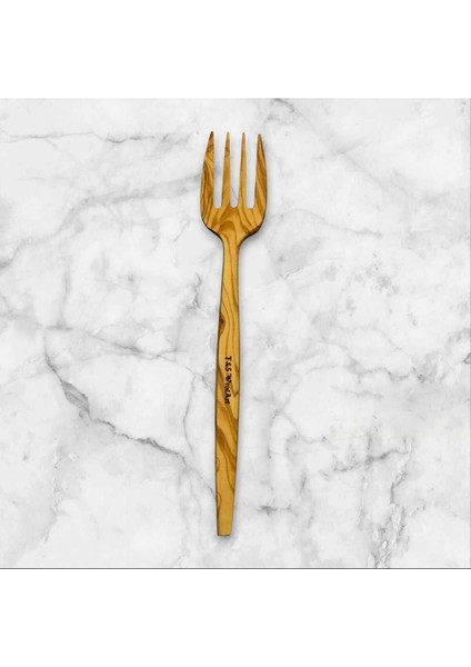 El Yapımı Ahşap Servis Çatalı, 26,5 Cm, Doğal ve Şık Kahverengi Tasarım fırsatları