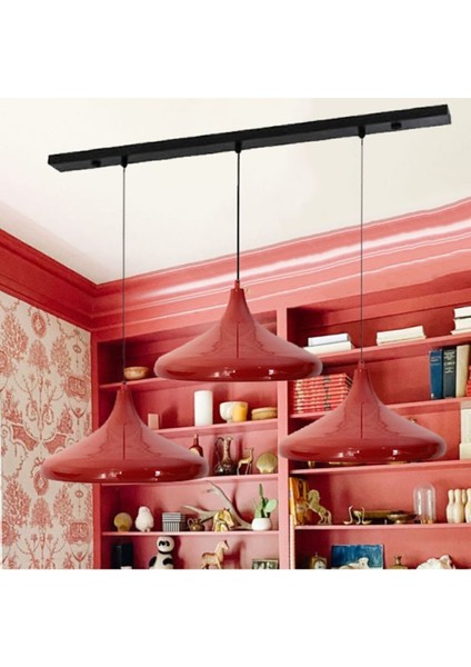 Şık Üçlü Sarkıt Lamba, Kırmızı, Modern ve Şık Tasarım, Oturma ve Yemek Alanı Için