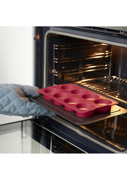 Koyu Kırmızı Silikon Muffin Kalıbı, 18X30 Cm, Dayanıklı ve Esnek Tasarım modelleri