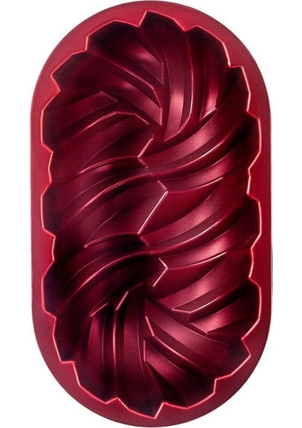 Kırmızı Sarmal Döküm Kek Kalıbı 26X14 Cm, Dayanıklı ve Şık Tasarım