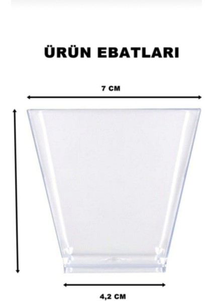 Şeffaf Kristal Plastik Akrilik Prizma Kase 200CC 24'lü Set fiyatları