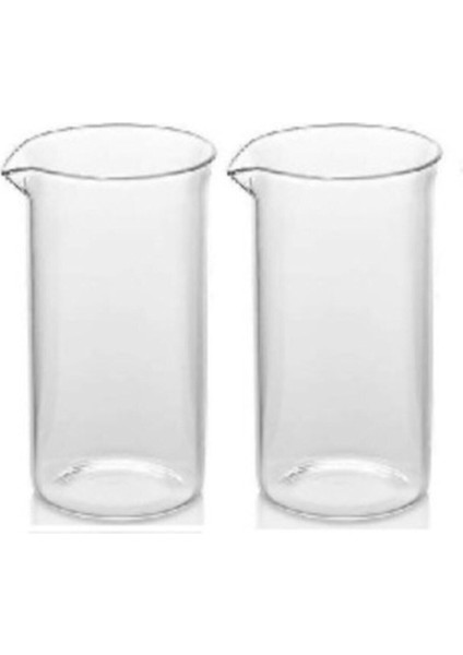 350ML French Press Yedek Cam Seti, Ikili, Gri Renk