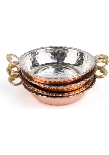 Renkli Bakır Tabak Çerezlik 6'lı Set, Tava Görünümlü, 11 cm fiyatları