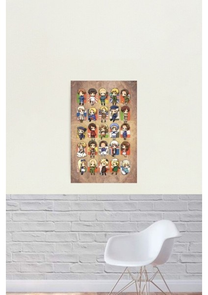 Çok Renkli Hetalia Grup Ahşap Tablo Dekoratif Sanat Eserleri fiyatları
