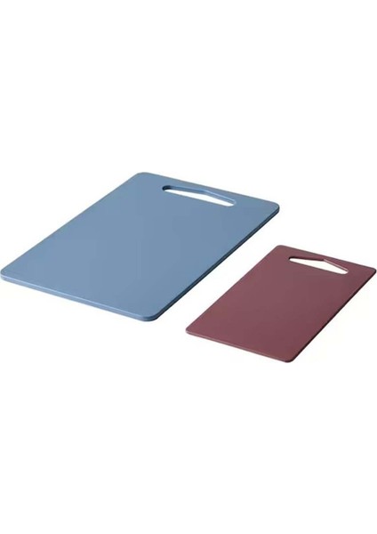 Mavi-Kırmızı 2'li Kesme Tahtası, Dayanıklı ve Şık Mutfak Gereci