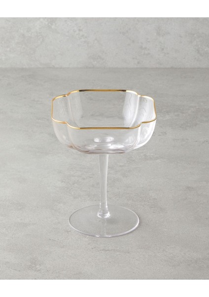 El Yapımı Renkli Cam Cup Seti, 2'li, 290 Ml, Şeffaf ve Gold Detaylı fiyatları