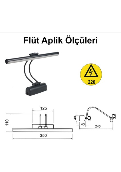 LED Aplik, 3200K, Gün Işığı, Banyo, Çalışma, Duvar, Antrasit, Modern Aydınlatma modelleri