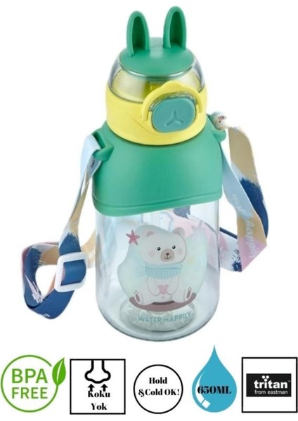 Yeşil 650 ml Plastik Su Şişesi, Sağlıklı ve Pratik Içme Kabı