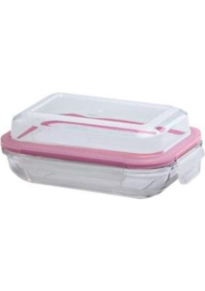 Şeffaf Dikdörtgen Cam Saklama Kabı 350 Ml, Beyaz, Sağlam ve Şık Tasarım