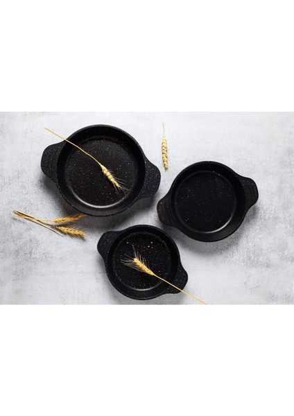 Döküm 3'lü Sahan Seti, 16-18-20 Cm, Şık ve Dayanıklı Mutfak Gereci Seti