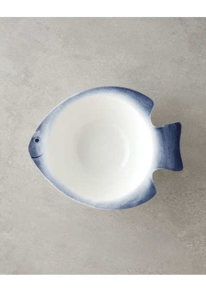 Mavi ve Beyaz Porselen Kase 23 Cm, Şık ve Dayanıklı Mutfak Aksesuarı