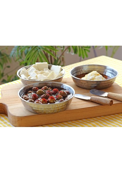 El Işlemeli Çelik Kase Seti, Şık ve Dayanıklı 3'lü Tasarım modelleri