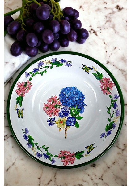 Yeşil 24 cm Emaye Kase, Çukur, Salata ve Cips Tabak modelleri