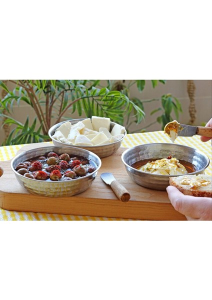 El Işlemeli Çelik Kase Seti, Şık ve Dayanıklı 3'lü Tasarım fırsatları