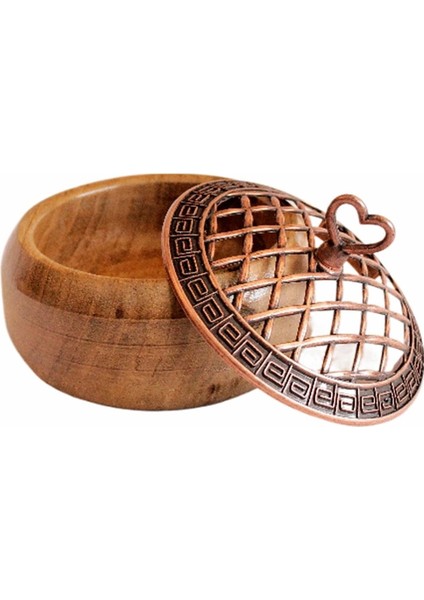 3'lü Ahşap ve Bakır Kapaklı Renkli Sunumluk, 9,5cm, Rustik ve Şık Tasarım indirimleri