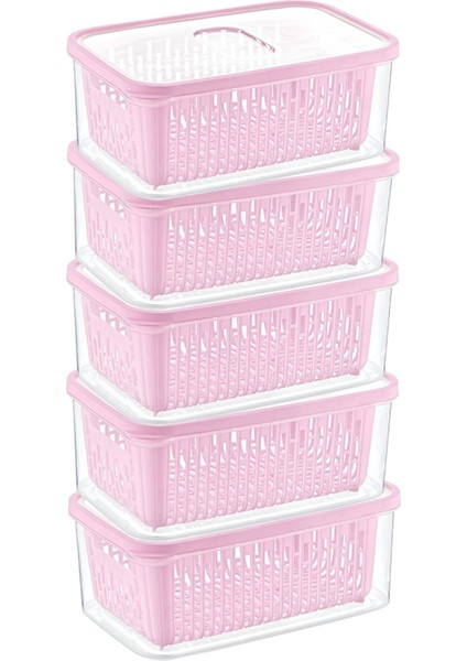 Pembe 5'li Saklama Kabı, Süzgeçli, 3,5 Lt, 23X17X11 cm fiyatları