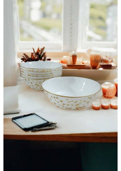 Yaldızlı Benekli 6 Kişilik 15 cm Kase, Şık ve Zarif Tasarım