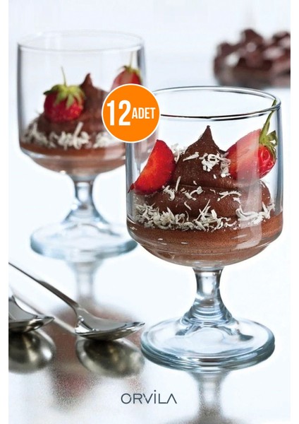 12'li Turuncu Tatlı Sunum Bardağı, Dayanıklı ve Şık Plastik Kase Seti fırsatları