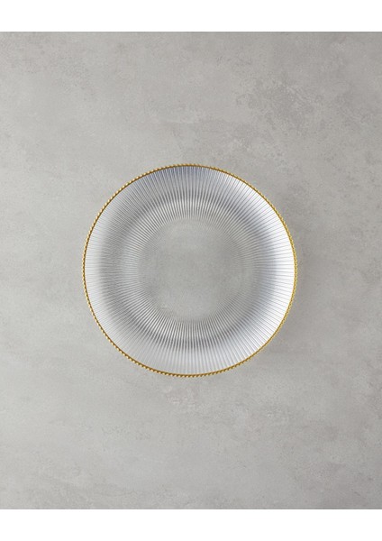 Şık Cam Servis Tabağı, Zarif Altın Detaylı, Şık ve Estetik Tasarım fiyatları