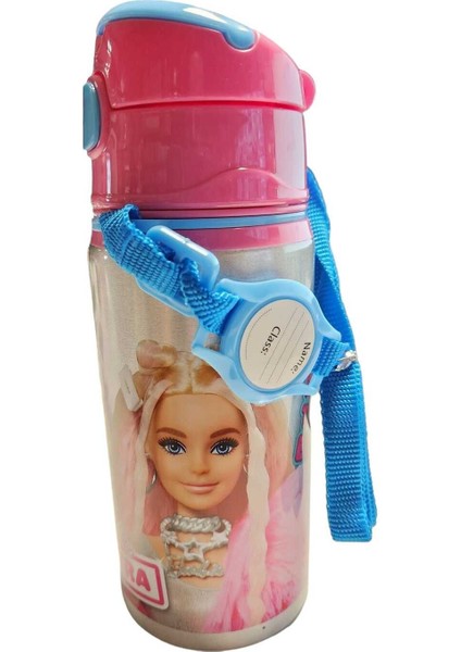 500ML Aluminyum Matara, Pipetli, Gri Renkli, Şık ve Hafif Tasarım