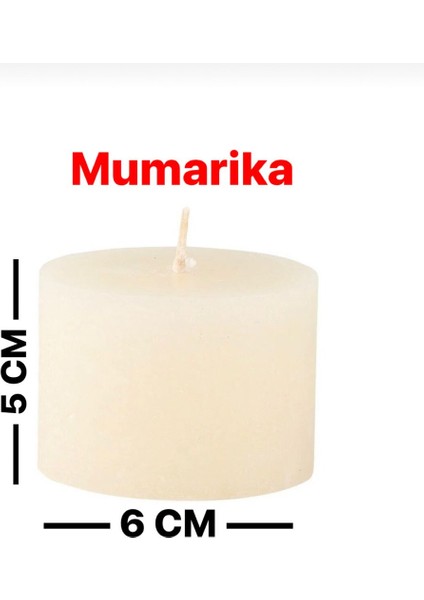 Beyaz 5 cm Silindir Mum, Sıcak ve Şık Dekoratif Aksesuar