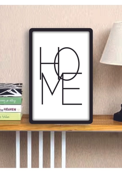 Modern Ahşap Çerçeve Görünümlü Duvar Tablosu, Siyah, A4 (20X30CM)