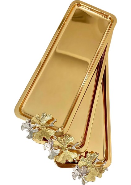 3'lü Lüx Sunum Tepsisi Seti | Şık ve Zarif Tasarım