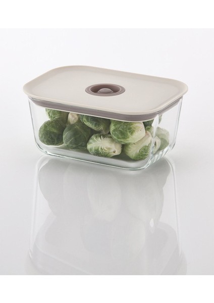 Dikdörtgen Saklama Kabı 800ML Bej, Pratik ve Şık Mutfak Depolama Çözümü