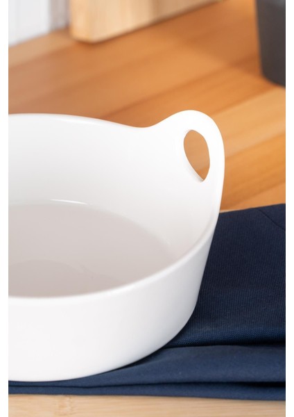 Beyaz Oval Kulplu Kase, 21 Cm, Şık ve Kullanışlı Mutfak Gereci. fiyatları