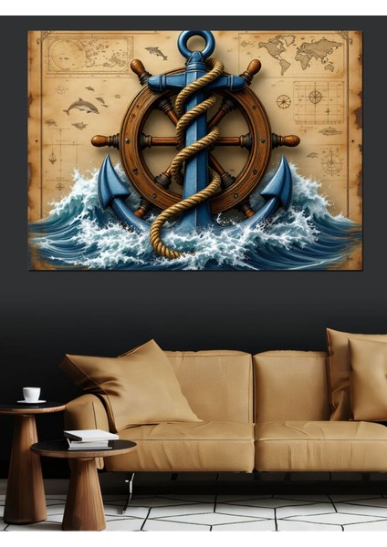 Renkli Deniz Fırtınası Dekoratif Tablo, Şık ve Canlı Duvar Süsü