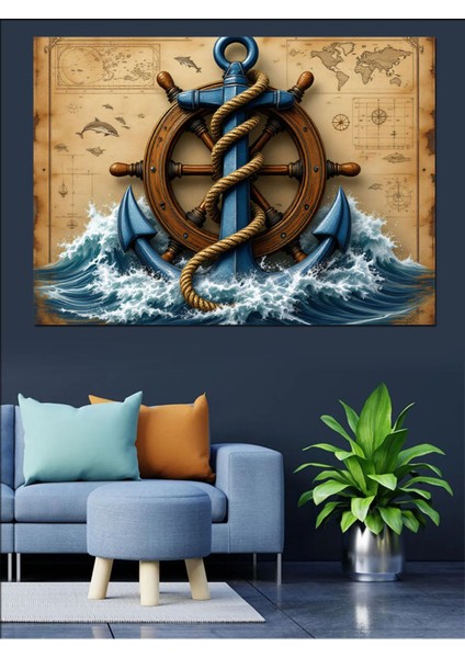 Renkli Deniz Fırtınası Dekoratif Tablo, Şık ve Canlı Duvar Süsü fiyatları