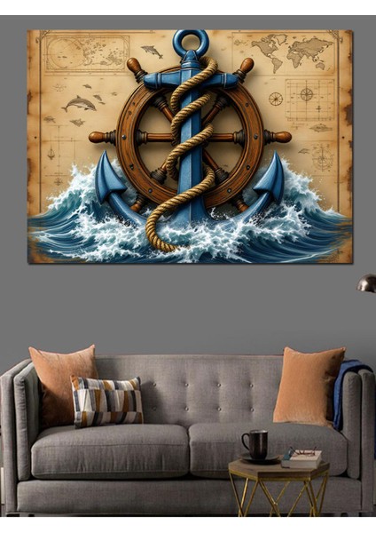 Renkli Deniz Fırtınası Dekoratif Tablo, Şık ve Canlı Duvar Süsü modelleri