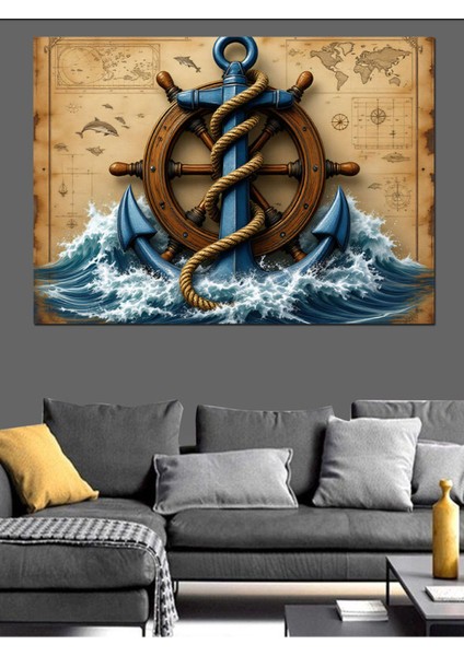 Renkli Deniz Fırtınası Dekoratif Tablo, Şık ve Canlı Duvar Süsü indirimleri