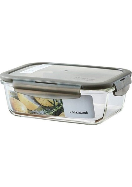 Dörtgen Saklama Kabı, 740 Ml, Gri, Dayanıklı ve Şık Tasarım