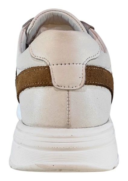 Erkek Hakiki Tabaka Deri El Yapımı Bağcıklı Üstü Delikli Sneakers Ayakkabı 25WM0313