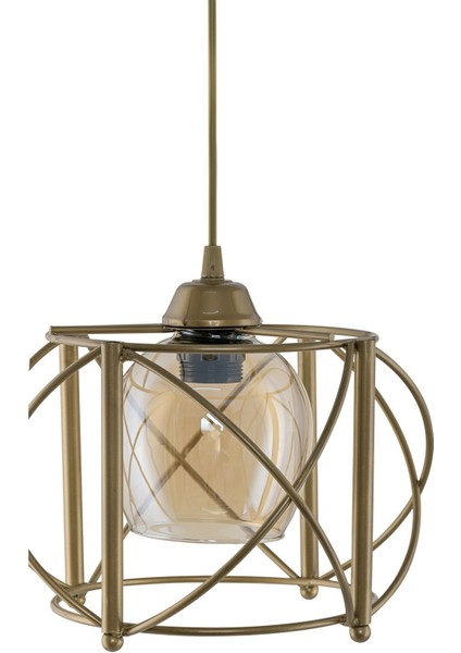 Şık Bal Rengi Camlı Eğik Sarkıt Avize, Modern ve Zarif Aydınlatma Heli indirimleri