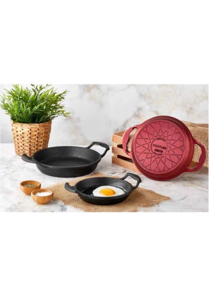 Döküm Granit 18 cm Yumurta Sahanı, Dayanıklı ve Şık Mutfak Gereci