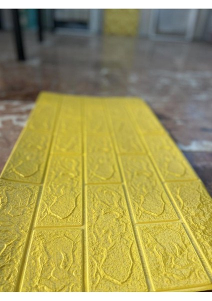 3D Kendinden Yapışkanlı Duvar Paneli, 70X77 Cm, Canlı Sarı Renk fiyatları