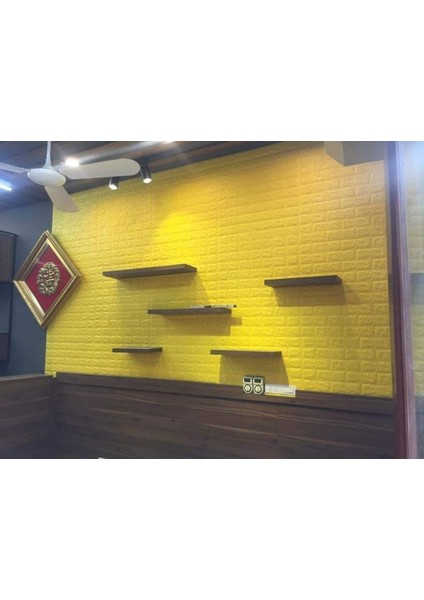 3D Kendinden Yapışkanlı Duvar Paneli, 70X77 Cm, Canlı Sarı Renk modelleri