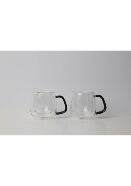 100 ml Çift Cidarlı Borasilikat Espresso Kupa Seti, Şık ve Dayanıklı Tasarım