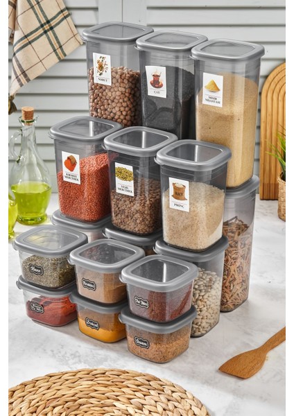 18'li Kapaklı Saklama ve Baharatlık Seti, Etiketli, Çok Amaçlı, Şık ve Kullanışlı fiyatları