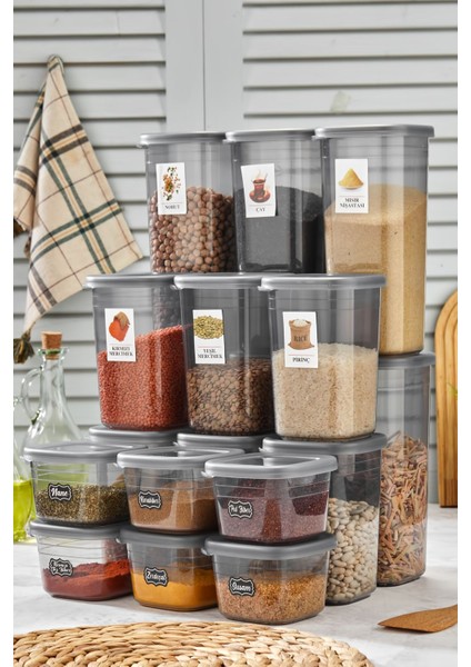 18'li Kapaklı Saklama ve Baharatlık Seti, Etiketli, Çok Amaçlı, Şık ve Kullanışlı modelleri