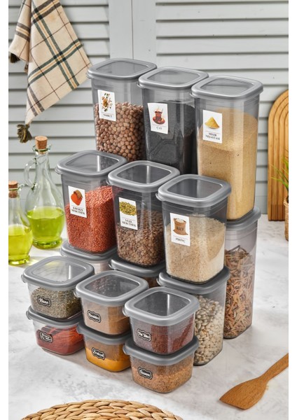 18'li Kapaklı Saklama ve Baharatlık Seti, Etiketli, Çok Amaçlı, Şık ve Kullanışlı fırsatları